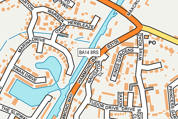 BA14 8RS map - OS OpenMap – Local (Ordnance Survey)