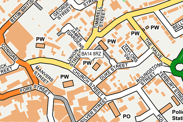 BA14 8RZ map - OS OpenMap – Local (Ordnance Survey)