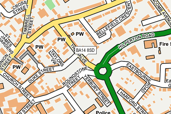 BA14 8SD map - OS OpenMap – Local (Ordnance Survey)