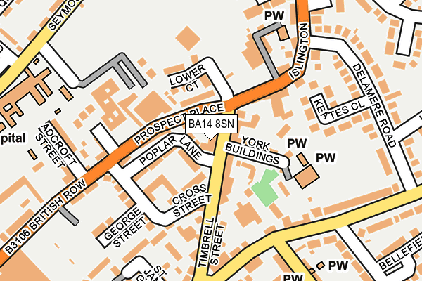 BA14 8SN map - OS OpenMap – Local (Ordnance Survey)