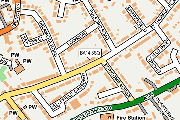 BA14 8SQ map - OS OpenMap – Local (Ordnance Survey)