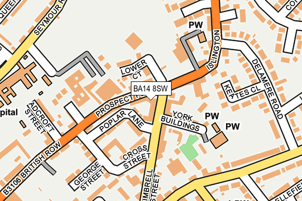 BA14 8SW map - OS OpenMap – Local (Ordnance Survey)