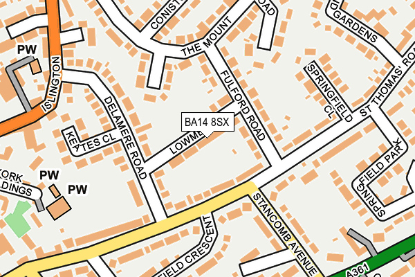 BA14 8SX map - OS OpenMap – Local (Ordnance Survey)