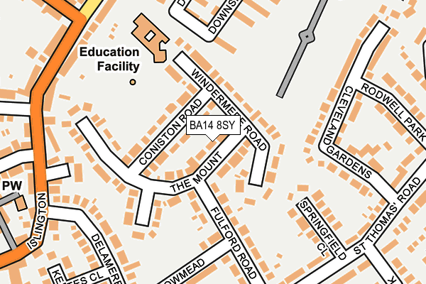 BA14 8SY map - OS OpenMap – Local (Ordnance Survey)