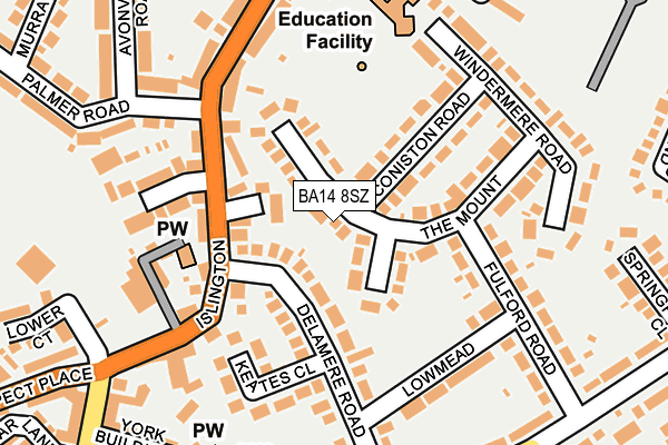 BA14 8SZ map - OS OpenMap – Local (Ordnance Survey)