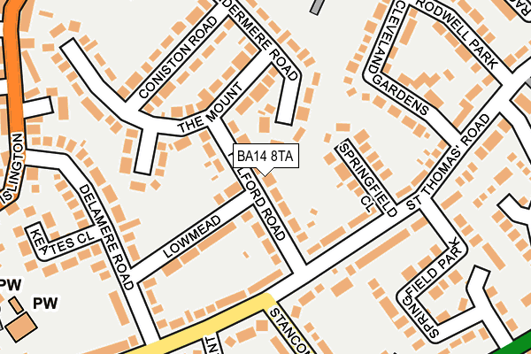 BA14 8TA map - OS OpenMap – Local (Ordnance Survey)