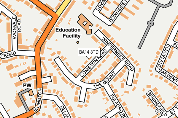 BA14 8TD map - OS OpenMap – Local (Ordnance Survey)
