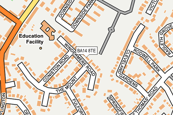 BA14 8TE map - OS OpenMap – Local (Ordnance Survey)