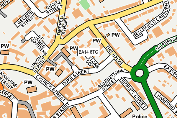 BA14 8TG map - OS OpenMap – Local (Ordnance Survey)