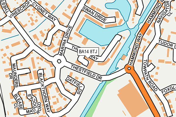 BA14 8TJ map - OS OpenMap – Local (Ordnance Survey)