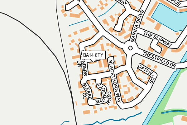 BA14 8TY map - OS OpenMap – Local (Ordnance Survey)