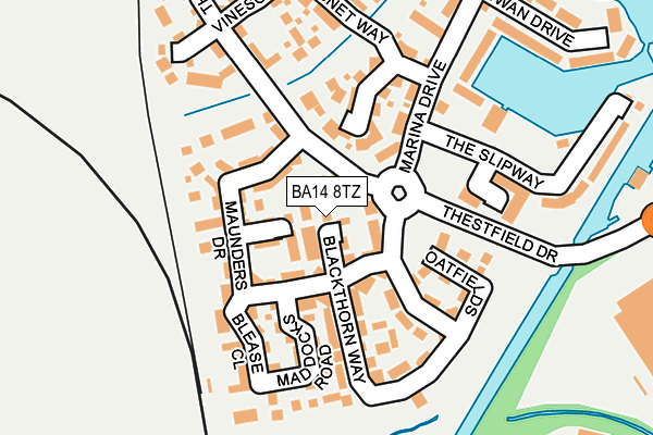BA14 8TZ map - OS OpenMap – Local (Ordnance Survey)
