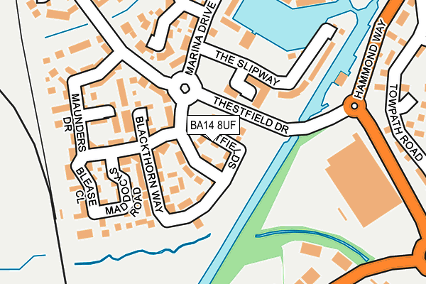 BA14 8UF map - OS OpenMap – Local (Ordnance Survey)