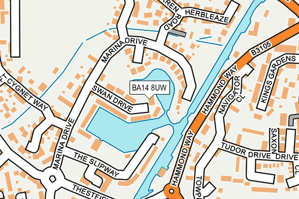 BA14 8UW map - OS OpenMap – Local (Ordnance Survey)