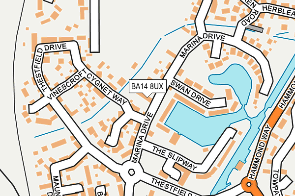 BA14 8UX map - OS OpenMap – Local (Ordnance Survey)