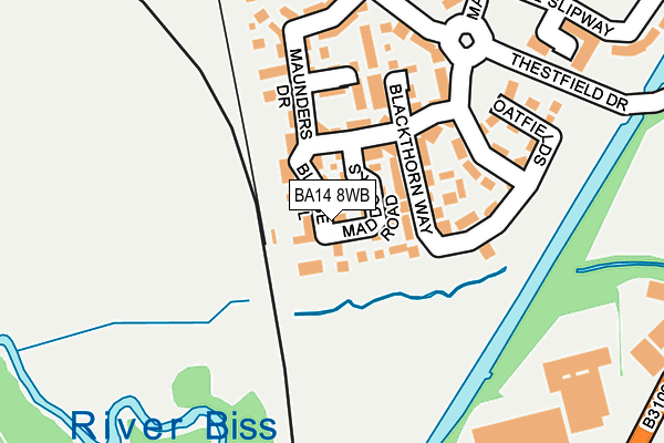 BA14 8WB map - OS OpenMap – Local (Ordnance Survey)