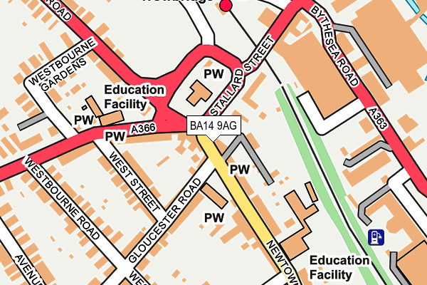 BA14 9AG map - OS OpenMap – Local (Ordnance Survey)