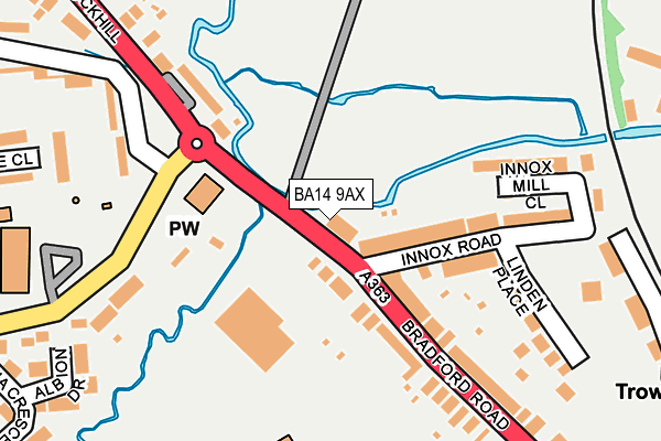 BA14 9AX map - OS OpenMap – Local (Ordnance Survey)