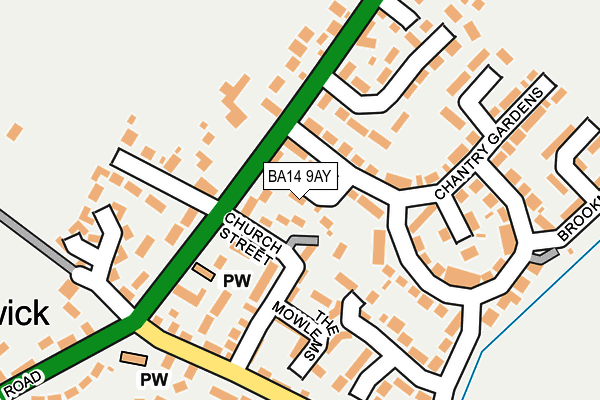 BA14 9AY map - OS OpenMap – Local (Ordnance Survey)