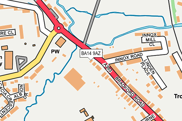 BA14 9AZ map - OS OpenMap – Local (Ordnance Survey)