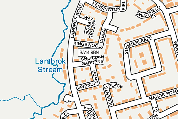 BA14 9BN map - OS OpenMap – Local (Ordnance Survey)