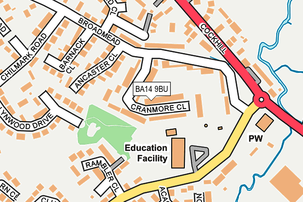 BA14 9BU map - OS OpenMap – Local (Ordnance Survey)