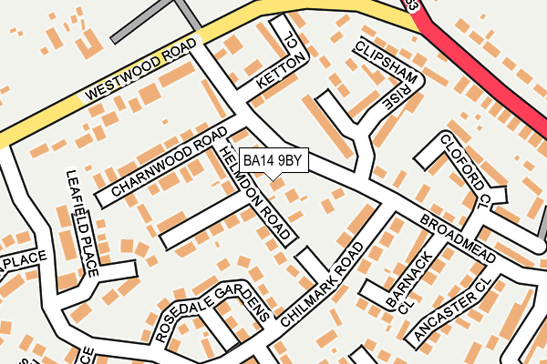 BA14 9BY map - OS OpenMap – Local (Ordnance Survey)