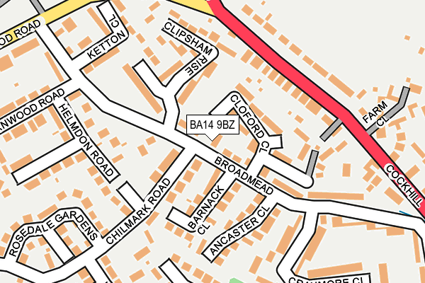 BA14 9BZ map - OS OpenMap – Local (Ordnance Survey)