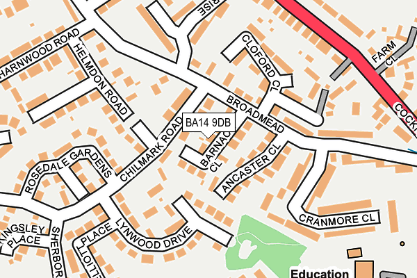 BA14 9DB map - OS OpenMap – Local (Ordnance Survey)