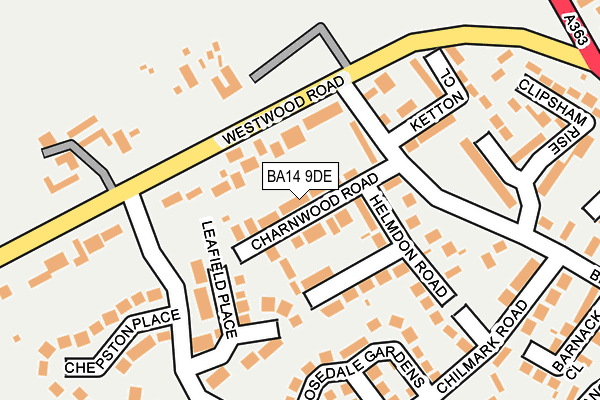 BA14 9DE map - OS OpenMap – Local (Ordnance Survey)