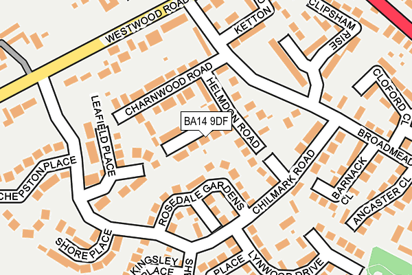 BA14 9DF map - OS OpenMap – Local (Ordnance Survey)