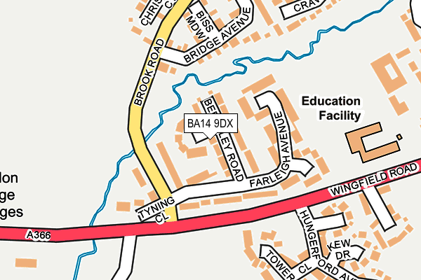 BA14 9DX map - OS OpenMap – Local (Ordnance Survey)