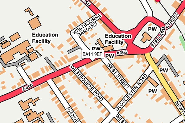 BA14 9EF map - OS OpenMap – Local (Ordnance Survey)