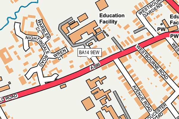 BA14 9EW map - OS OpenMap – Local (Ordnance Survey)