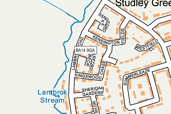 BA14 9GA map - OS OpenMap – Local (Ordnance Survey)