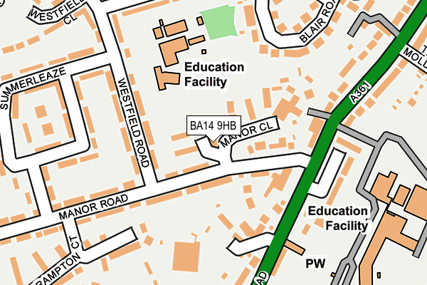 BA14 9HB map - OS OpenMap – Local (Ordnance Survey)