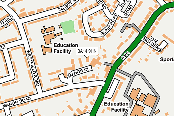 BA14 9HN map - OS OpenMap – Local (Ordnance Survey)