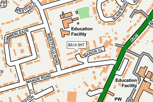 BA14 9HT map - OS OpenMap – Local (Ordnance Survey)