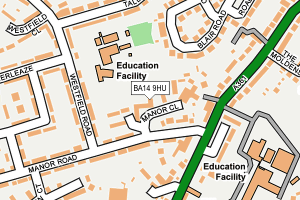 BA14 9HU map - OS OpenMap – Local (Ordnance Survey)