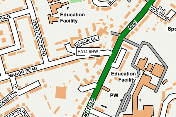 BA14 9HW map - OS OpenMap – Local (Ordnance Survey)