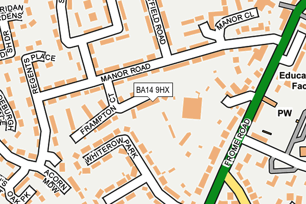 BA14 9HX map - OS OpenMap – Local (Ordnance Survey)