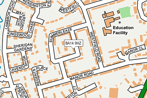 BA14 9HZ map - OS OpenMap – Local (Ordnance Survey)