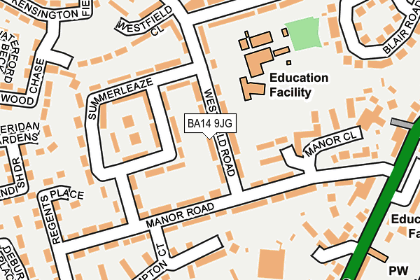 BA14 9JG map - OS OpenMap – Local (Ordnance Survey)