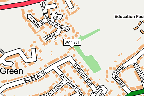 BA14 9JT map - OS OpenMap – Local (Ordnance Survey)