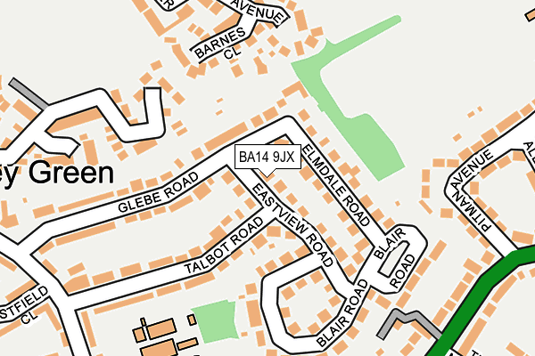 BA14 9JX map - OS OpenMap – Local (Ordnance Survey)