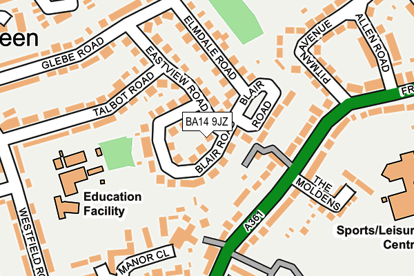 BA14 9JZ map - OS OpenMap – Local (Ordnance Survey)