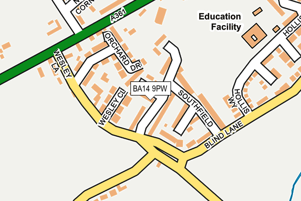 BA14 9PW map - OS OpenMap – Local (Ordnance Survey)