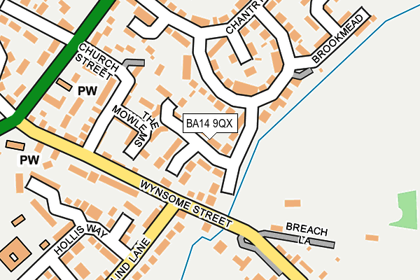 BA14 9QX map - OS OpenMap – Local (Ordnance Survey)