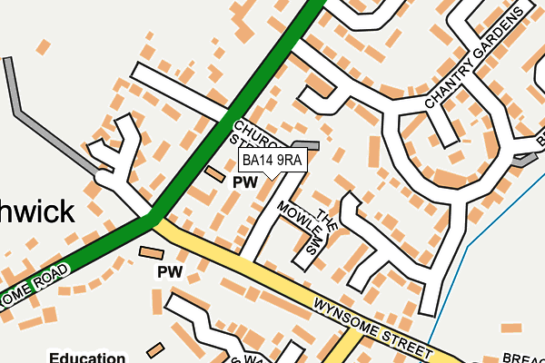 BA14 9RA map - OS OpenMap – Local (Ordnance Survey)