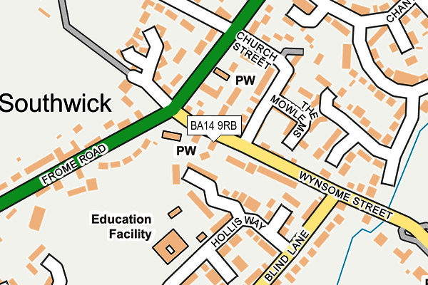 BA14 9RB map - OS OpenMap – Local (Ordnance Survey)